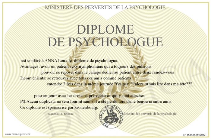 diplome psychologue